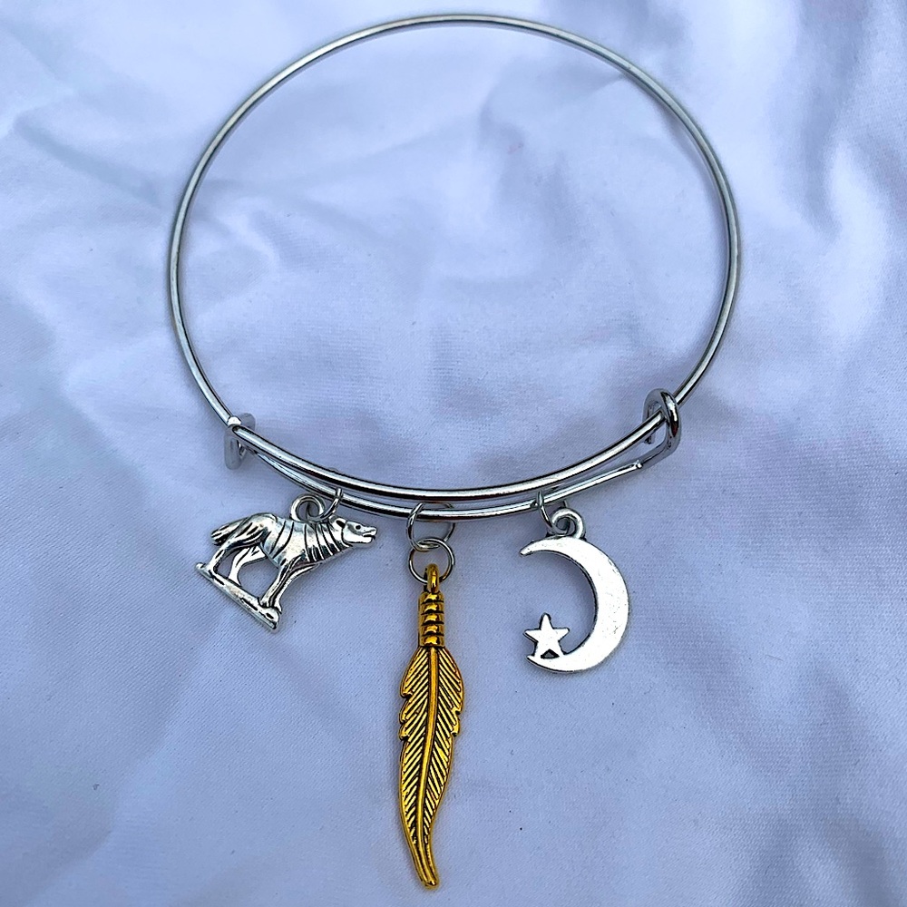 Brand New! Handmade! Adjustable Charm Bangle Bracelet!
